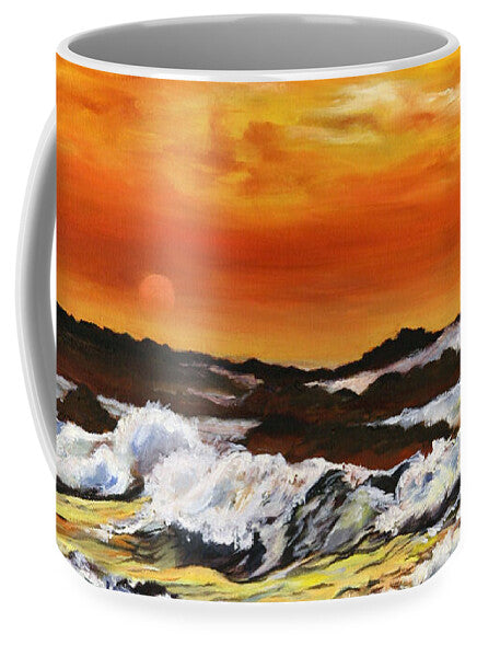 Golden Waves at Sunset - Mug