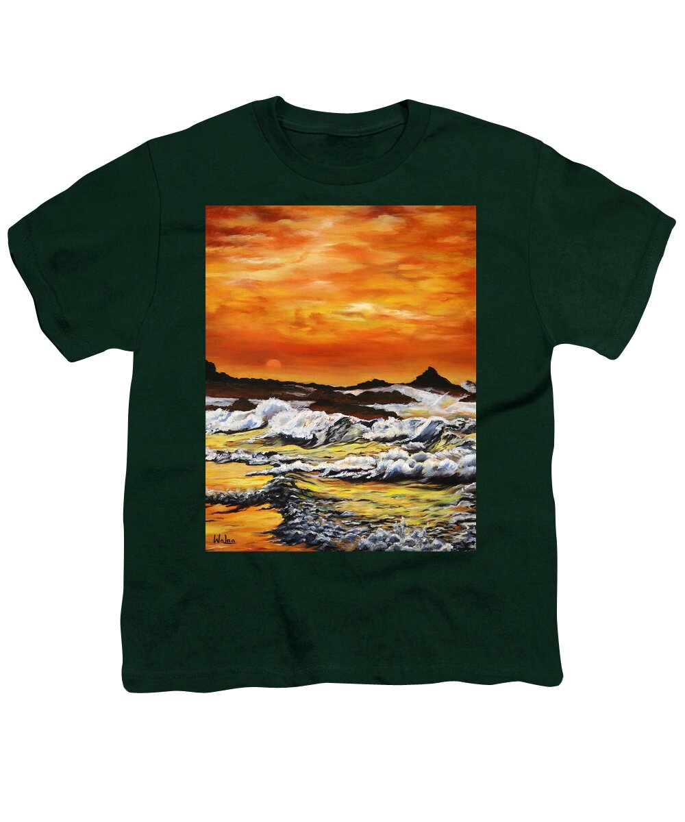 Golden Waves at Sunset - Youth T-Shirt