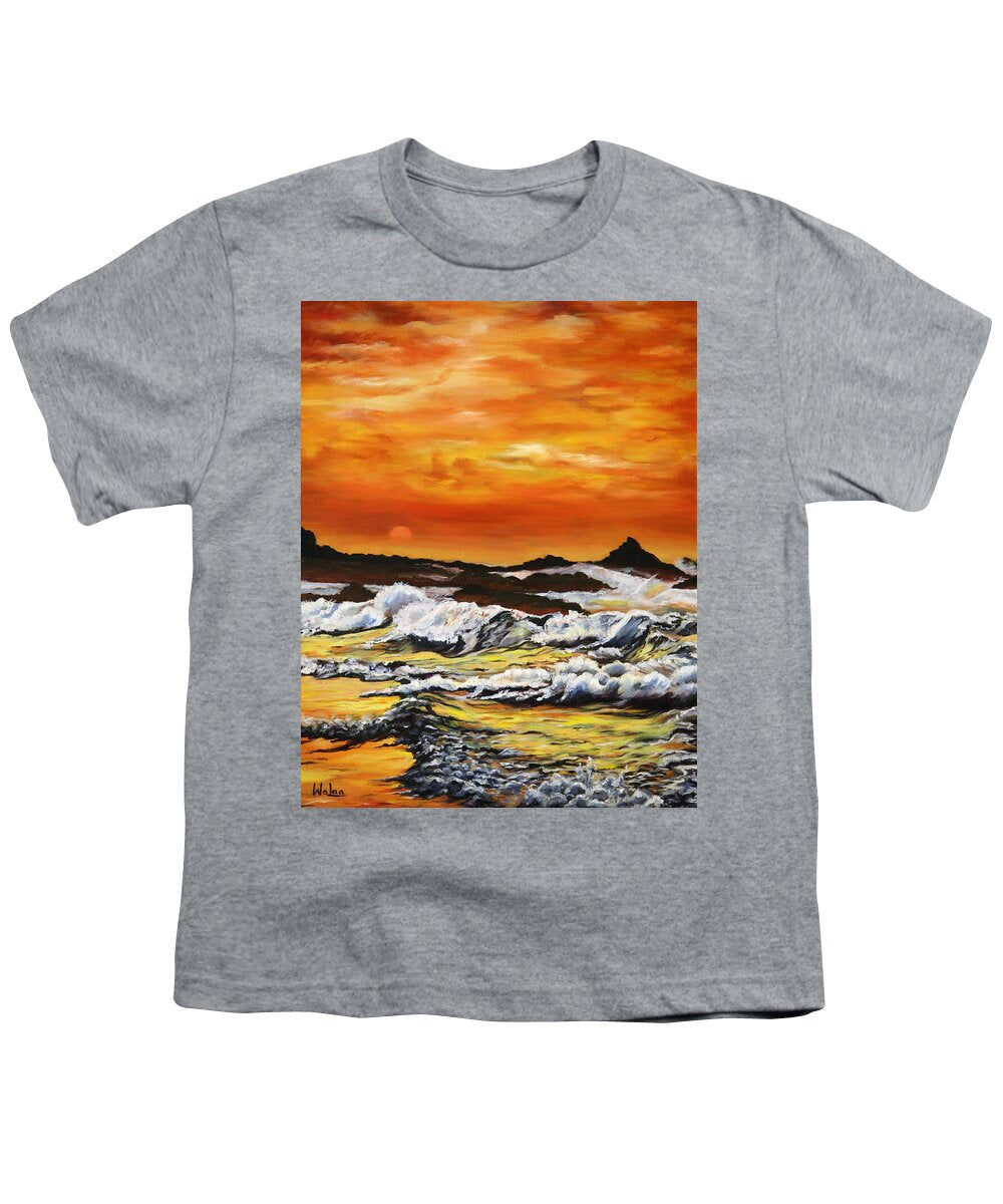 Golden Waves at Sunset - Youth T-Shirt