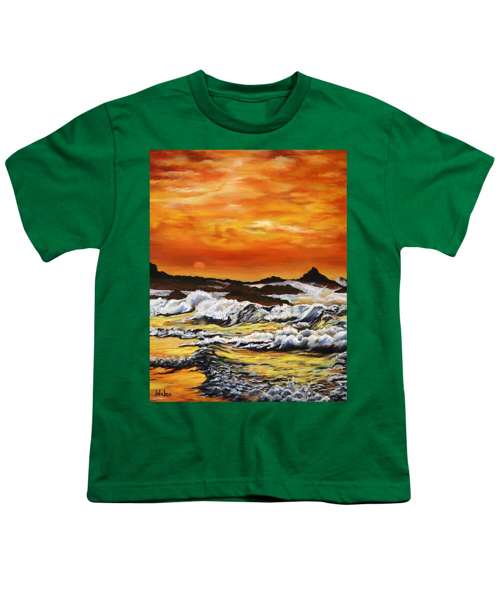 Golden Waves at Sunset - Youth T-Shirt