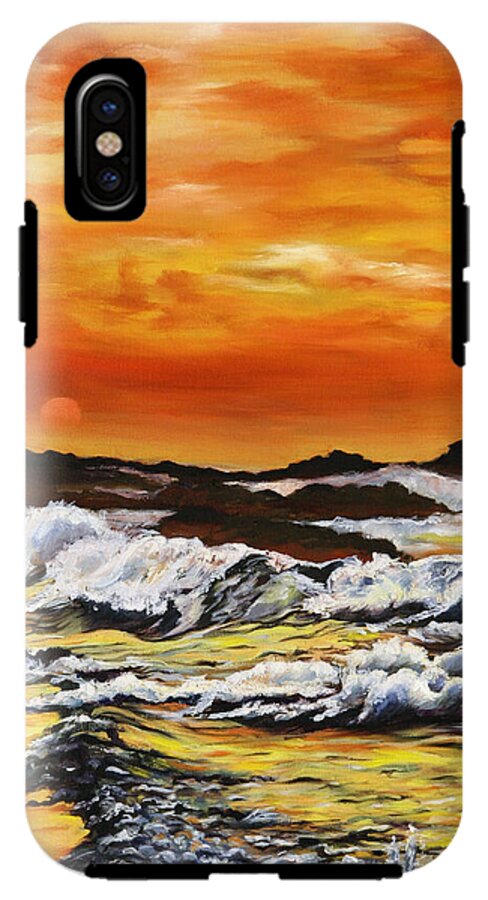 Golden Waves at Sunset - Phone Case