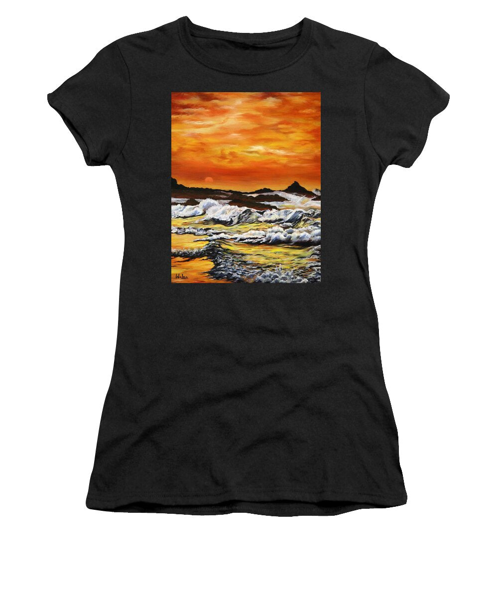 Golden Waves at Sunset - Women's T-Shirt