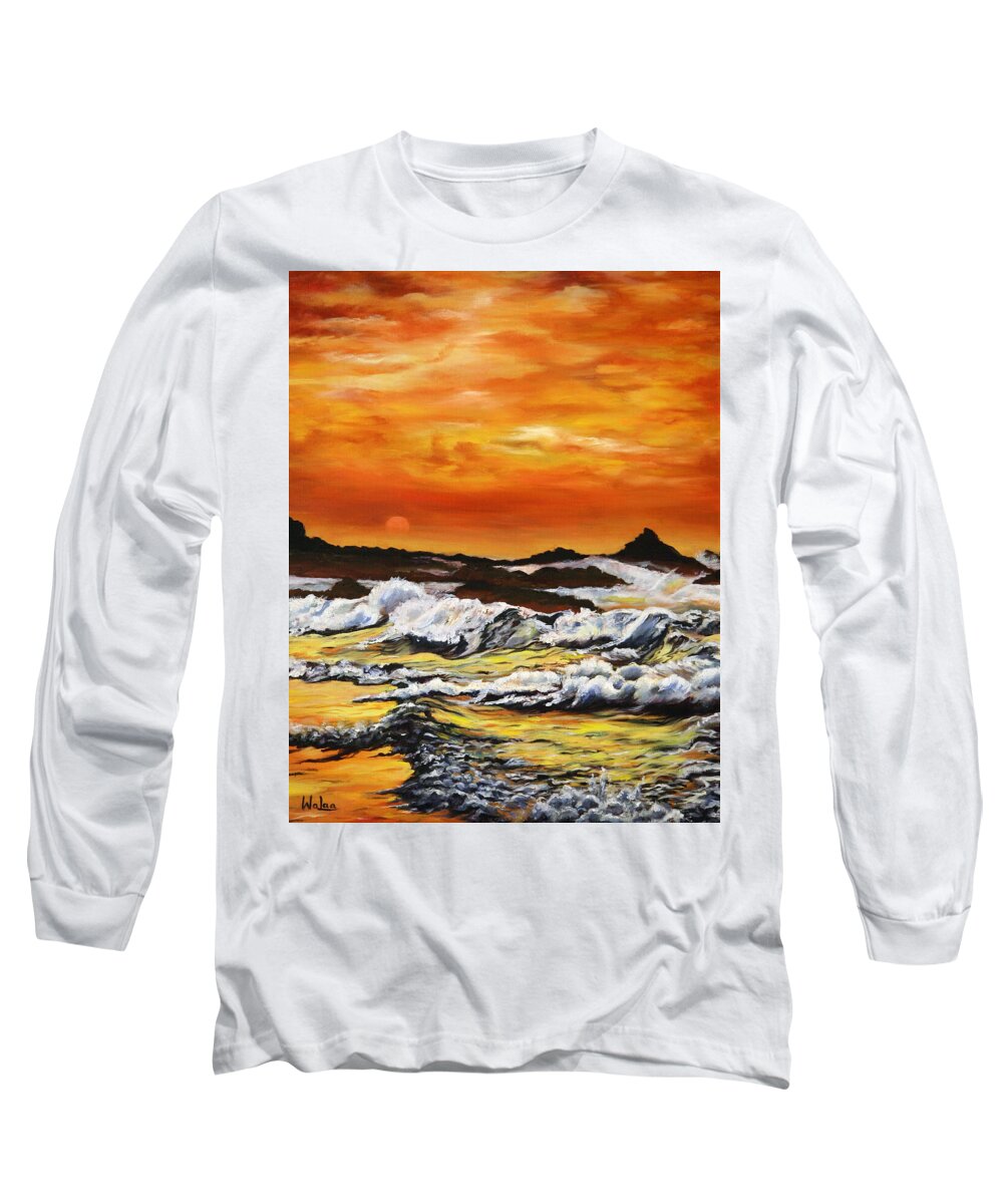 Golden Waves at Sunset - Long Sleeve T-Shirt