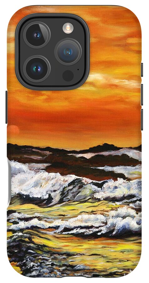 Golden Waves at Sunset - Phone Case