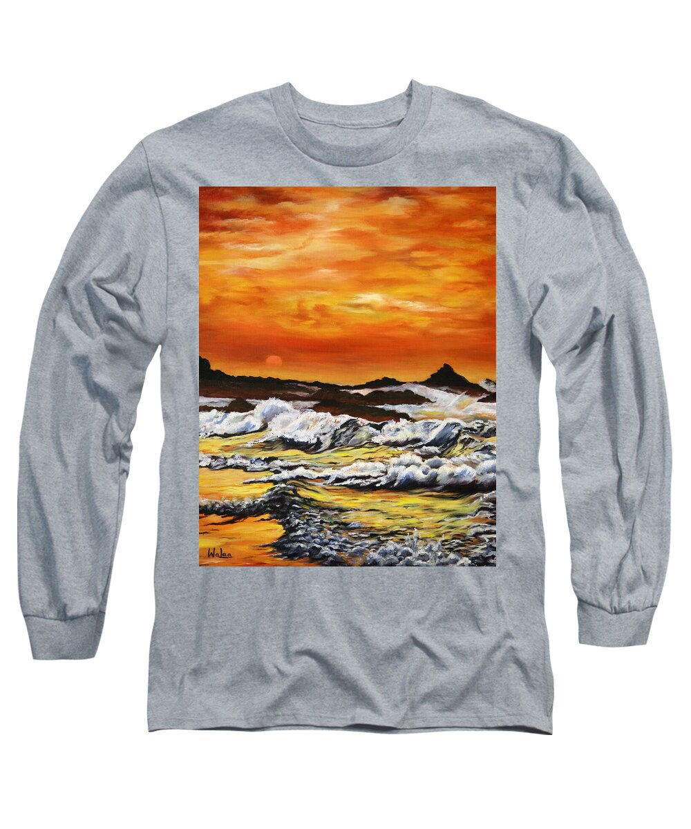 Golden Waves at Sunset - Long Sleeve T-Shirt