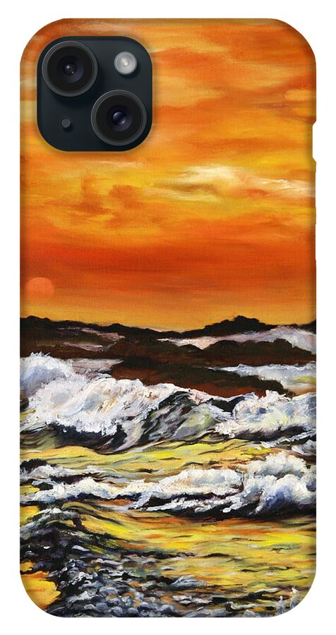 Golden Waves at Sunset - Phone Case