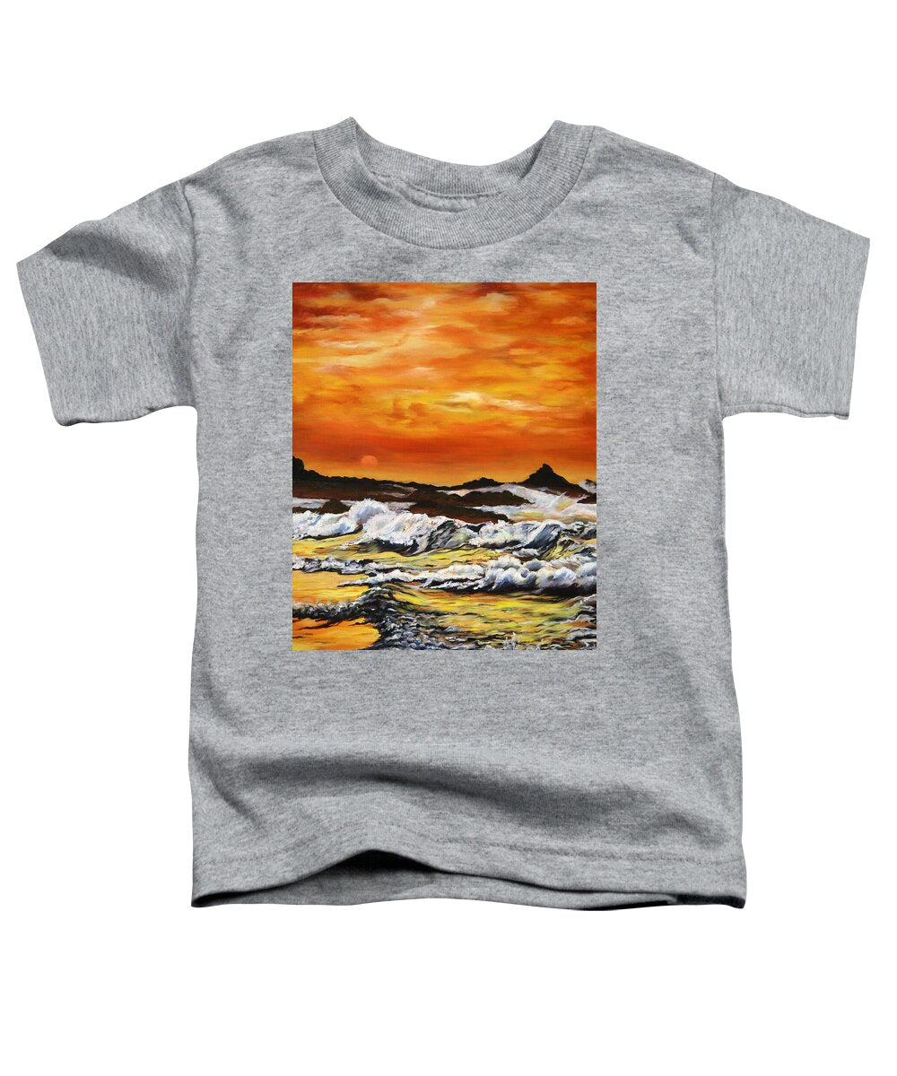 Golden Waves at Sunset - Toddler T-Shirt