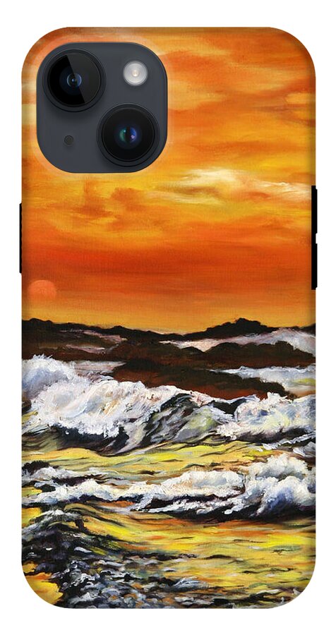 Golden Waves at Sunset - Phone Case