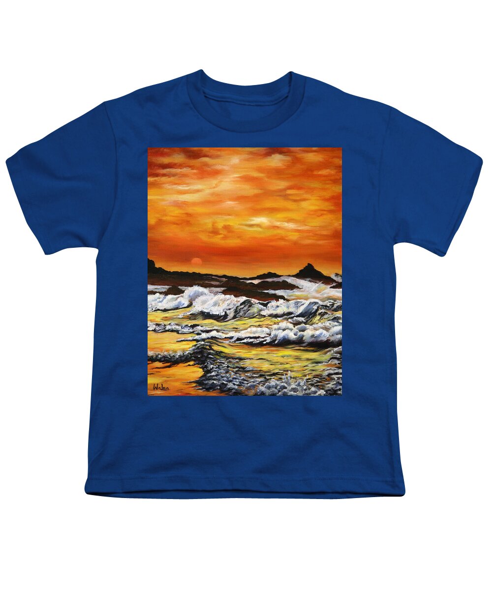 Golden Waves at Sunset - Youth T-Shirt