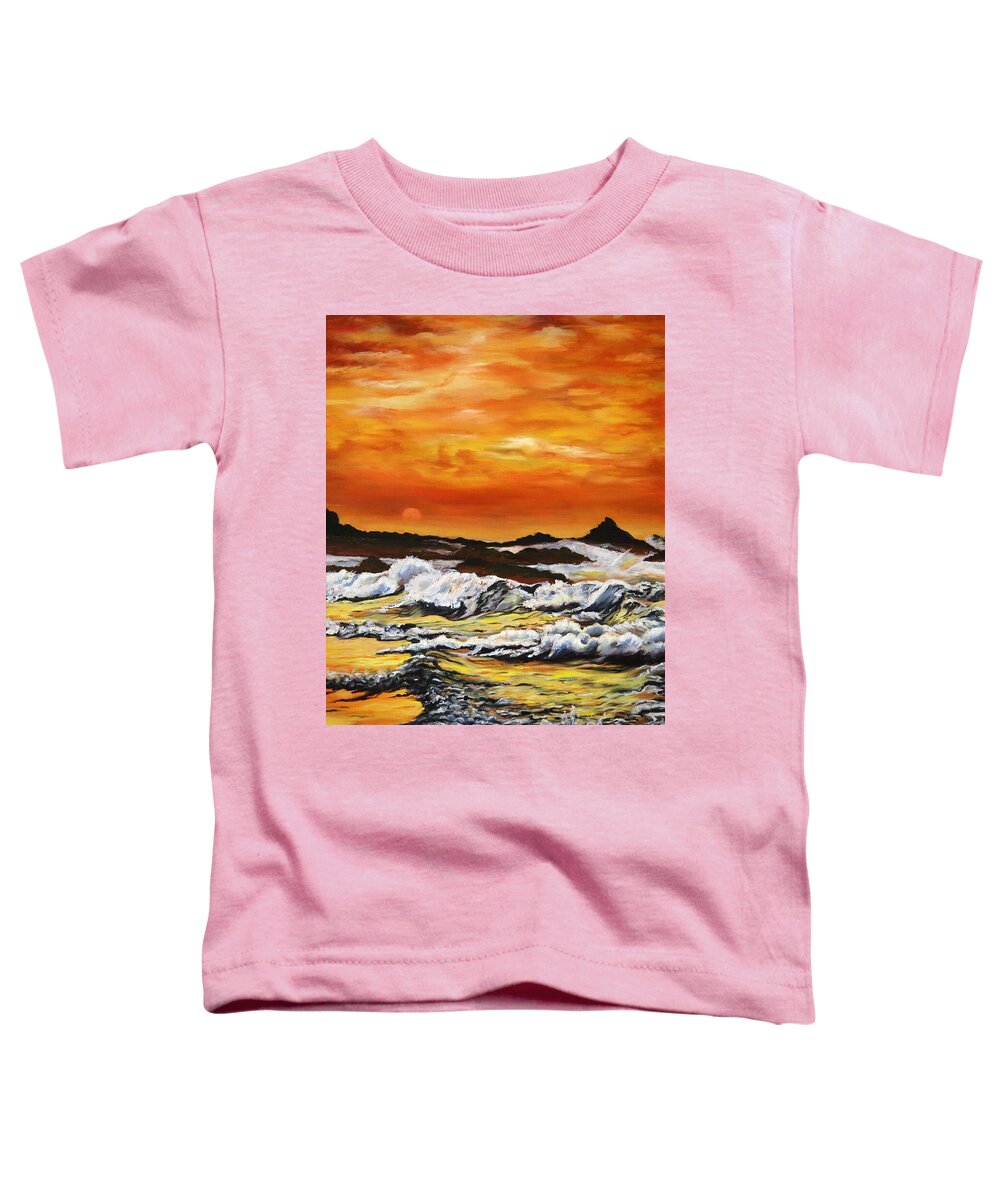 Golden Waves at Sunset - Toddler T-Shirt