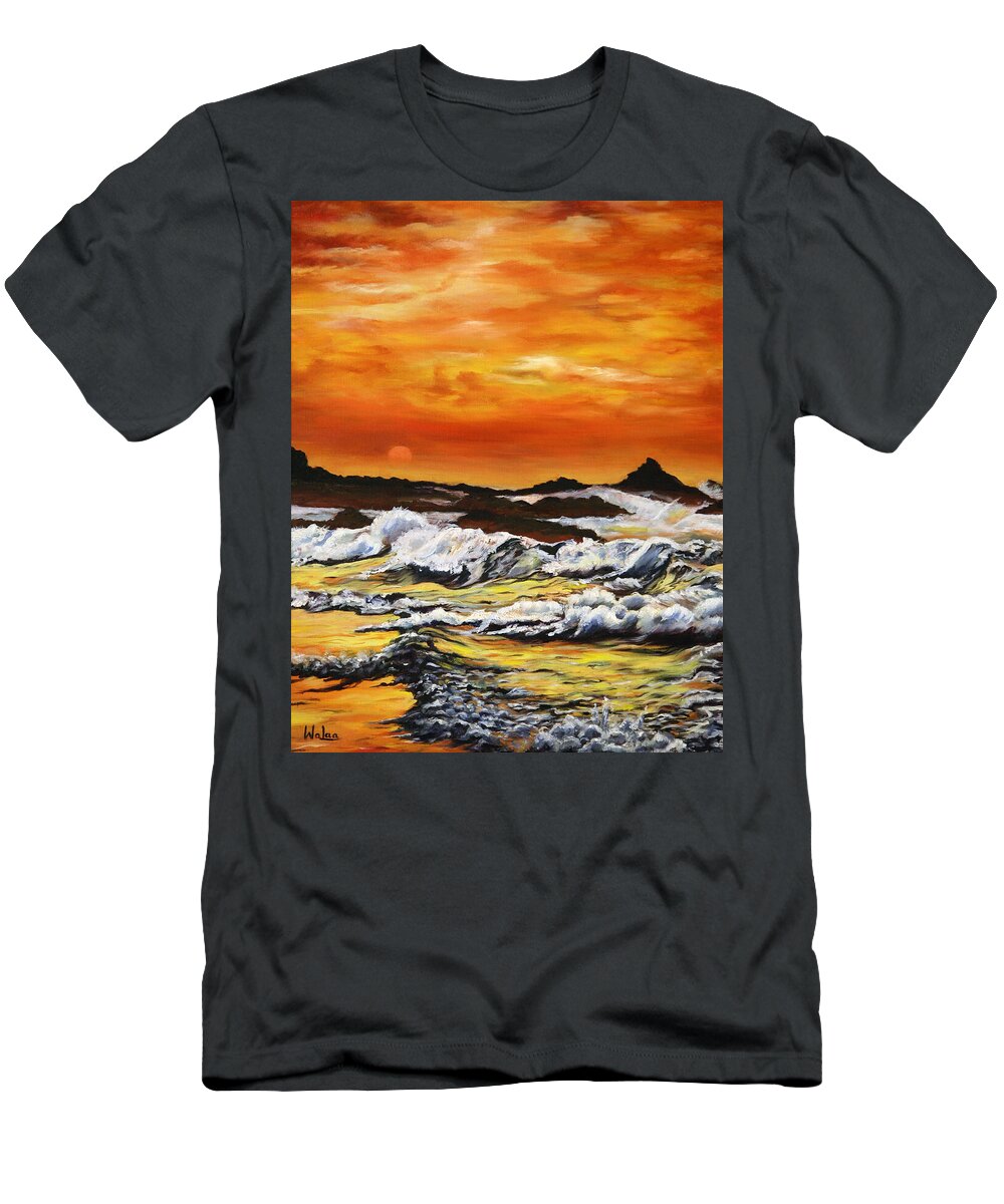 Golden Waves at Sunset - T-Shirt