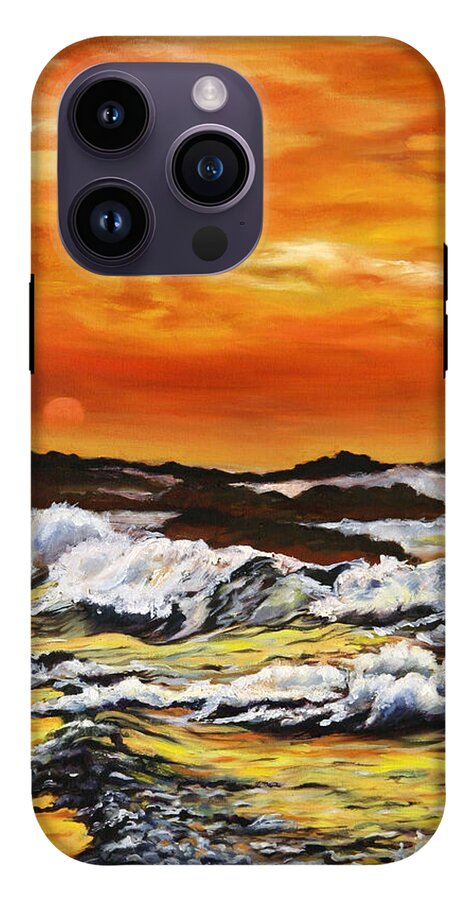 Golden Waves at Sunset - Phone Case