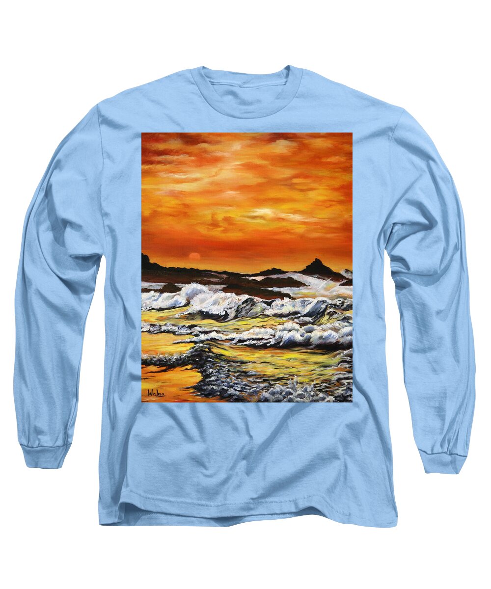 Golden Waves at Sunset - Long Sleeve T-Shirt