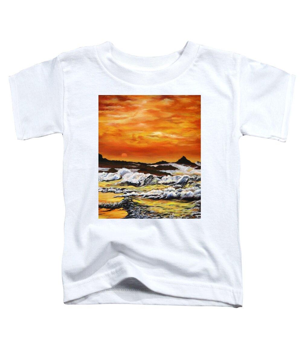 Golden Waves at Sunset - Toddler T-Shirt