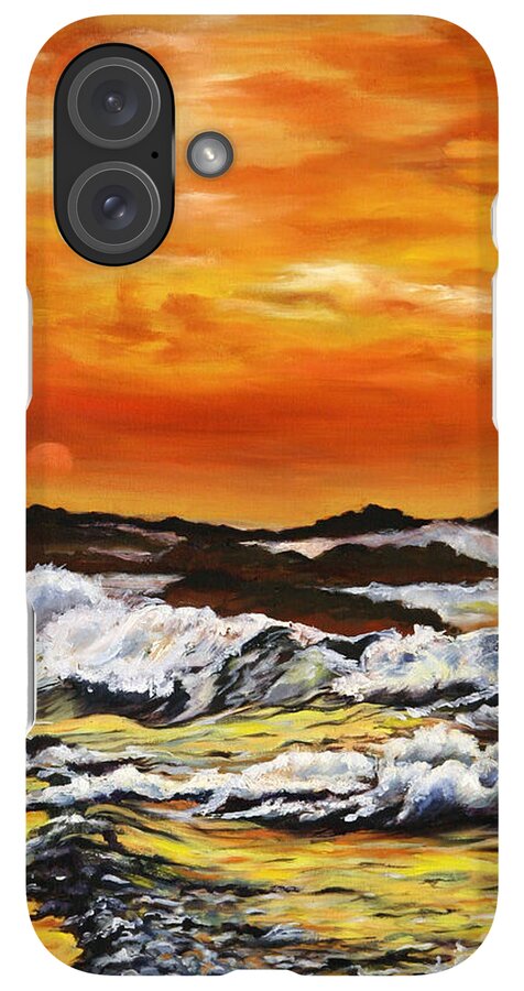 Golden Waves at Sunset - Phone Case