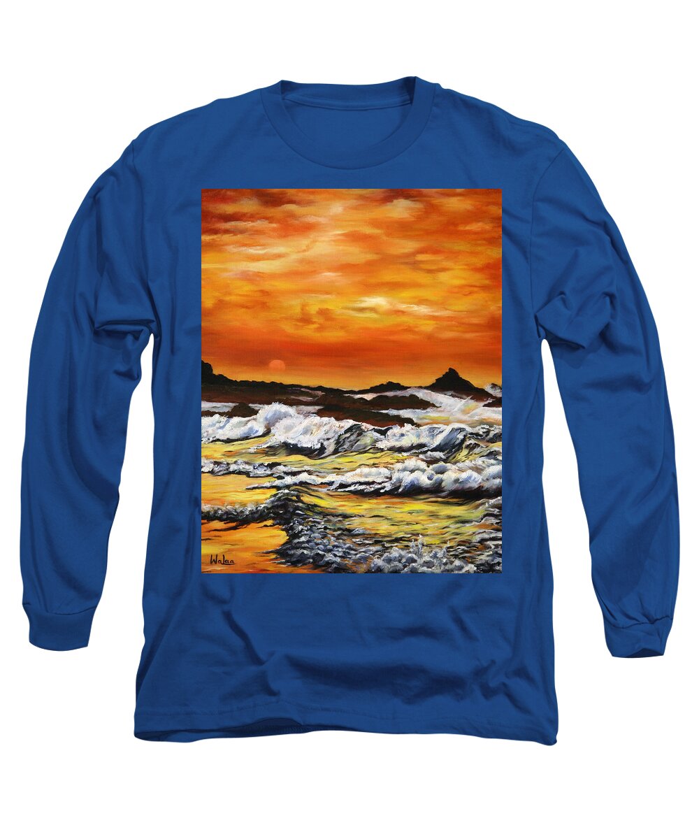 Golden Waves at Sunset - Long Sleeve T-Shirt