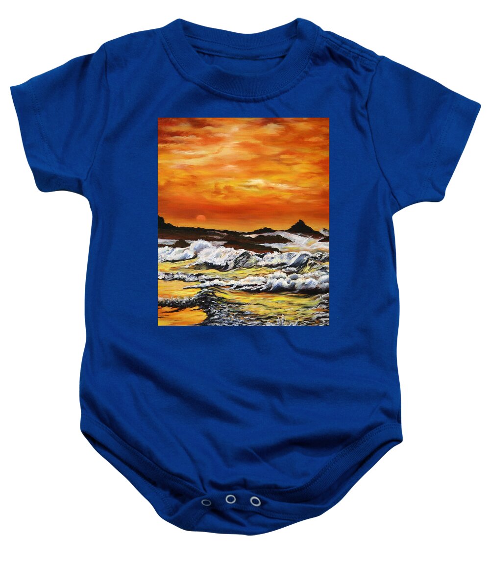 Golden Waves at Sunset - Baby Onesie