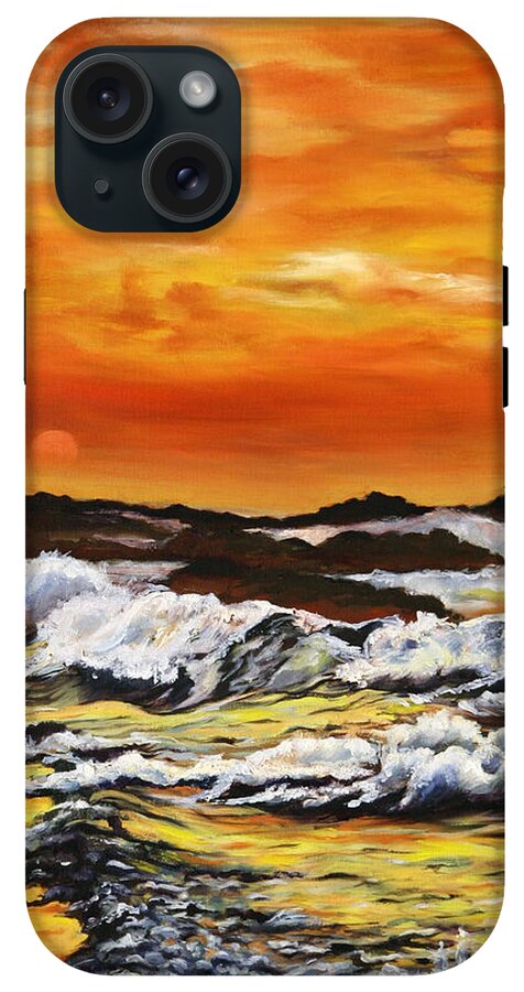 Golden Waves at Sunset - Phone Case