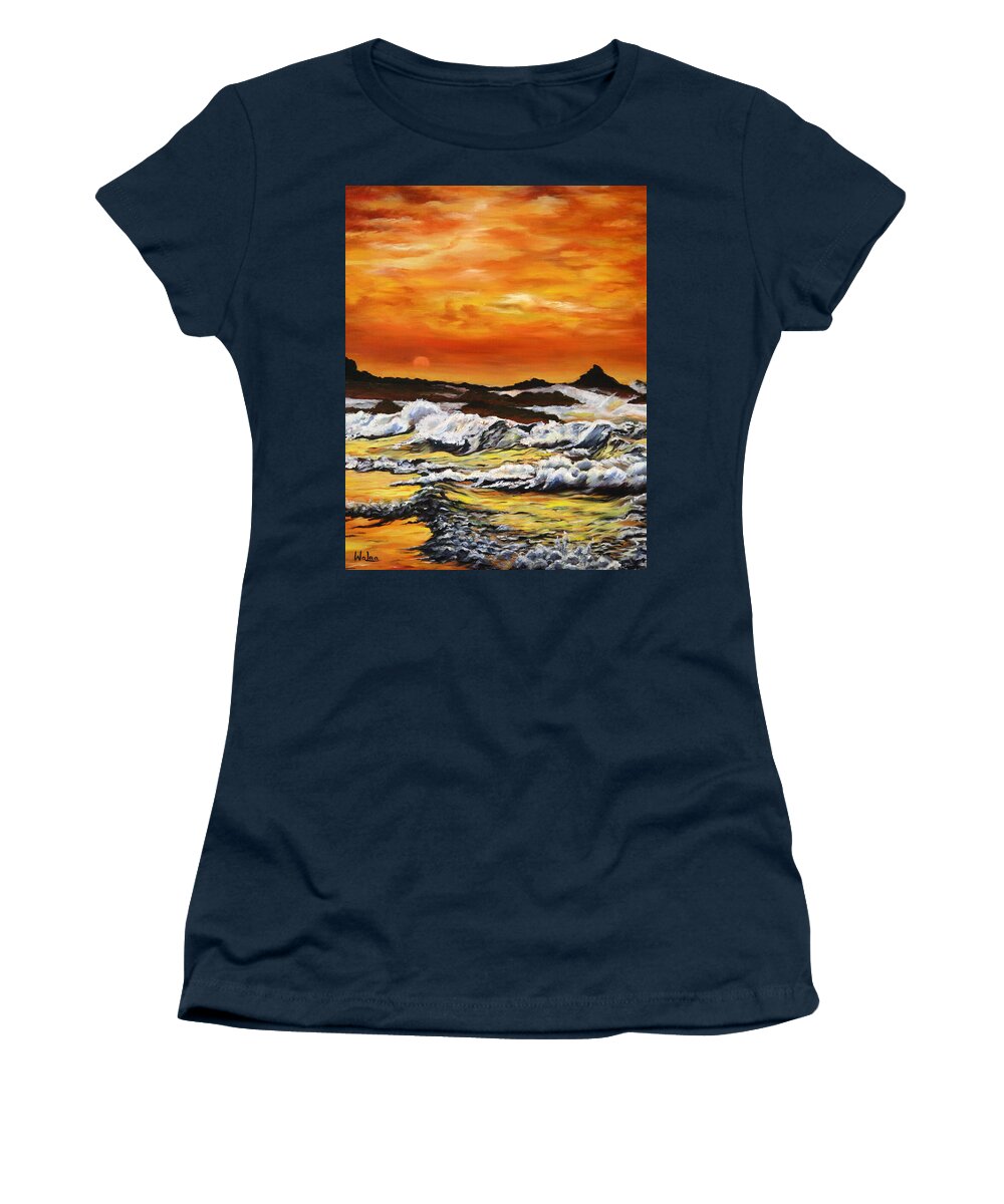 Golden Waves at Sunset - Women's T-Shirt