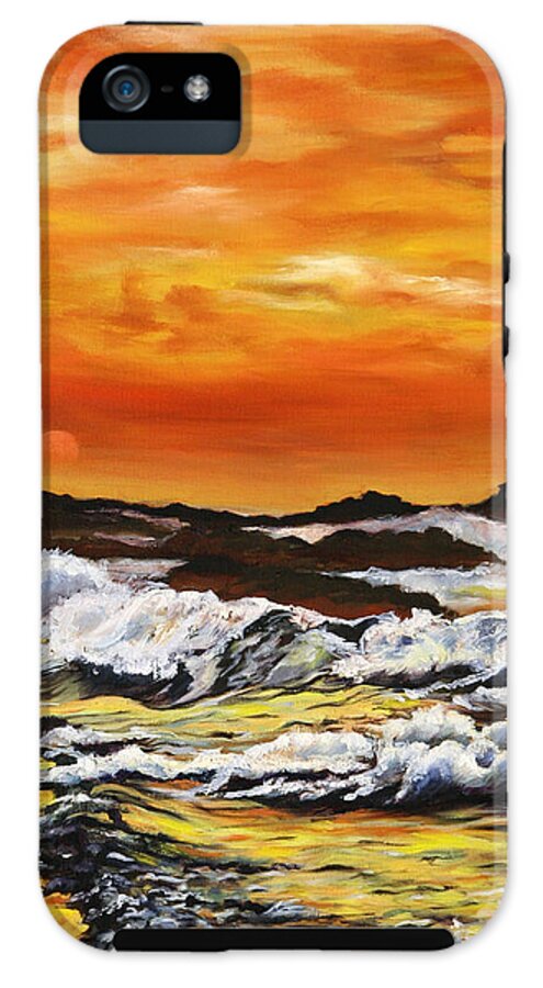 Golden Waves at Sunset - Phone Case