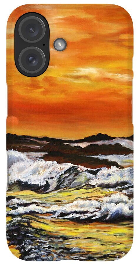 Golden Waves at Sunset - Phone Case