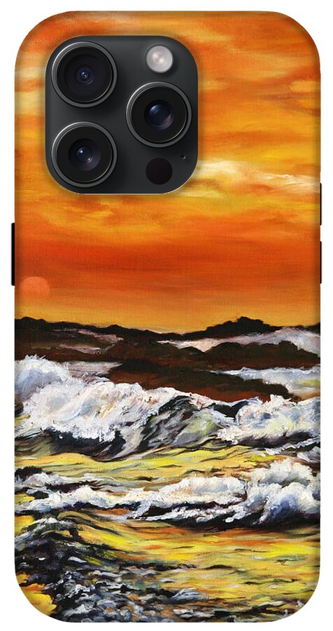 Golden Waves at Sunset - Phone Case