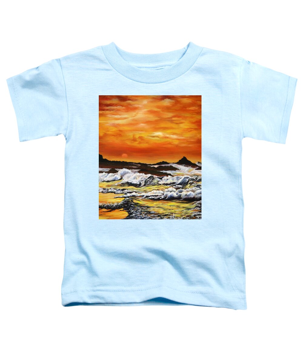 Golden Waves at Sunset - Toddler T-Shirt