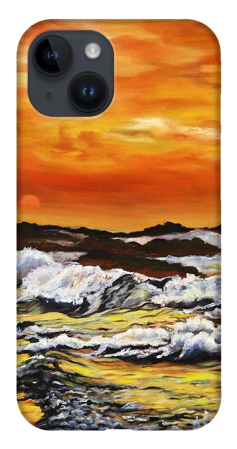 Golden Waves at Sunset - Phone Case